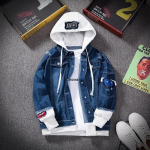 Vyri&scaron;ki džinsiniai striukė Gatvės drabužiai Hiphopo vyri&scaron;ki džinsiniai &scaron;varkai su gobtuvu Vyri&scaron;ki laisvalaikio laisvi vir&scaron;utiniai drabužiai 2021 m. Naujas pavasario mados plonas paltas XXXL tamsiai mėlyna spalva