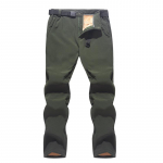 Žiemos žygio kelnės Vyri&scaron;kos vandeniui atsparios Softshell vilnos kelnės Vyri&scaron;kos sporto stovyklos kopimo į žuvį slidinėjimo kelnės Sportinė apranga S armijos žalia spalva