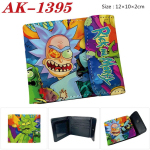 Rick and Morty Piniginė PU Oda Spaudė Dvigubo lankstymo Anime Kortelių laikiklis Ne&scaron;iojama trumpa piniginė 10&times;12&times;2cm