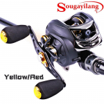 Žvejybinė ritė 12LB Baitcasting ritė Anglies pluo&scaron;to stabdis 7.0:1 Baitcasteriai Įrankiai sūriam arba gėlam vandeniui Right Hand geltona