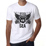 Vyri&scaron;ki vintažiniai mar&scaron;kinėliai Grafi&scaron;ki mar&scaron;kinėliai Feel The SEA White XS balta