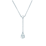 Les Tr&eacute;sors De Lily [C4570] - Collier Argent 'Unique' Blanc argent&eacute; (rhodi&eacute;) - 35x8 mm