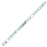 Les Tr&eacute;sors De Lily [E1125] - Gourmette Homme Argent 'Adam' - 21 cm 8 mm