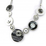 NOA [H9047] - Collier Cr&eacute;ateur 'Bora Bora' gris noir