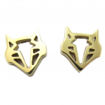 7bis [P8233] - Boucles artisanales acier 'Origami' (renard) dor&eacute; - 8x7 mm auksas