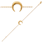 Les Tr&eacute;sors De Lily [Q6602] - Bracelet Plaqu&eacute; or 'Boho' dor&eacute; - 15x15 mm (corne)