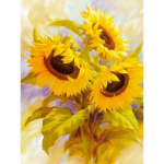 Deimantinis paveikslas Saulėgrąžų deimantinis siuvinėjimas Gėlės Scenery Visas apvalus siuvinėjimas kryželiu 20X30CM