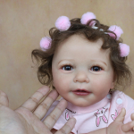 BZDOLL 55 CM 3D dažų oda, mink&scaron;ta silikoninė naujagimių lėlės žaislas mergaitei kaip tikra 22 colių princesė, besi&scaron;ypsanti Lisa Bebe, pasipuo&scaron;ti gyva dovana