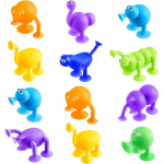 12 vienetų Mink&scaron;tos statybinės kaladėlės Silikoniniai siurbiami žaislai Langai Žaislai Vonia Gyvūno formos Žaislai Pop Squigz Sucker Juokingi modeliai Konstrukciniai žaislai