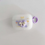 3D Violetinė gėlė Matinis Silikoninis Mink&scaron;tas Mielas Ins Love Bow ausinių dėklas, skirtas Apple Airpods 1 3 2 Pro belaidėms Bluetooth ausinėms, Capa For Airpods 3 (2021)