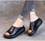 Moteri&scaron;kos &bdquo;Slingback Flats&ldquo; sandalai Laisvalaikio atviro pir&scaron;to kvėpuojančios paplūdimio sandalai 40 juoda