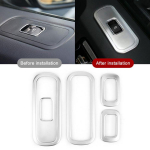 4 vnt lango pakėlimo mygtuko dangtis, apdailintas, chromuotas, tinka Mercedes Benz G klasė W463 G350 G500 G55 G63 G65