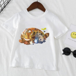 Vaikams Juokingi animaciniai filmukai Vaiki&scaron;ki Drabužiai Mar&scaron;kinėliai Mieli Anime Vasaros Spaudiniai Berniukams Merginoms Vir&scaron;utinė 110cm