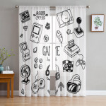 Žaidimų valdiklis Permatomos užuolaidos svetainei miegamojo tiulio užuolaidos virtuvės langų apdorojimas skydų užuolaidos 135W x 244H(cm)x2