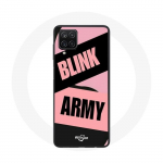 Coque pour Samsung Galaxy A12 BTS ARMY Et Blackpink Blink Rose Noir