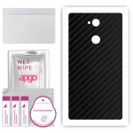 apgo Protective Skin Sticker for the back compatible with Sony Xperia L2, Wrap Film, Foil, Vinyl - Pattern Carbon Black