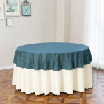 &Scaron;iuolaikinė mada Dvisluoksnė apvali staltiesė su gėlėmis, vestuvių vakarėliui, stalo užtiesalas nuo dulkių, neslystantis stalo uždangalas 260cm round