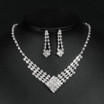 Vestuvinių vakarinių suknelių aksesuarai, i&scaron;skirtinis deimantų karolių auskarų rinkinys, kvadratiniai geometriniai vestuviniai papuo&scaron;alai moterims sidabras