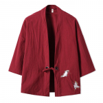 Siuvinėjimas Haori kimono Harajuku japoni&scaron;ko stiliaus plius dydis vyri&scaron;kas samurajų kostiumas jukata azijieti&scaron;ki drabužiai kardiganas moteri&scaron;kas &scaron;varkas S raudona