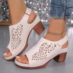 mada Moteri&scaron;ki Batai I&scaron;pardavimas 2024 Auk&scaron;tos Kokybės Žuvies Burnos Moteri&scaron;ki Sandalai Vasariniai Atviri Pir&scaron;tai Romos Tu&scaron;čiaviduriai Vientisi Stambūs Kulnai Didelio Dydžio Sandalai 36