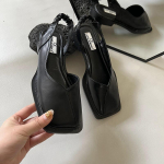 Madingi moteri&scaron;ki sandalai 2024 Nauji vasariniai kvadratinio pir&scaron;to klostuoti elastingi sandalai Madingos moteri&scaron;kos &scaron;lepetės Moteri&scaron;ki dizainerių sandalai Zapatos De Mujer 35 zebro ra&scaron;to spalva