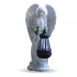 Saulės angelo statulos lemputė, vandeniui atspari fėjos sparnų statulos lempa, automati&scaron;kai įjungiama ir i&scaron;jungiama Angelo ornamento &scaron;viesa, skirta lauko sodo dekoravimui