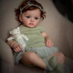 55 cm skalbiama, tikrovi&scaron;ka, mink&scaron;ta, rankomis nudažyta imitacija Baby Reborn Doll Vaikai lydi žaidimo lėlę