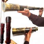 Žalvarinis Teleskopas Žiūronas Rytų Indijos Kompanija 1818 Seklys Pirato Žiūronas Optika 81.28 cm Dėžutė Dovanai su Oda
