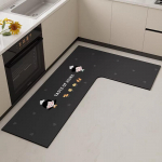 L formos sugeriantis virtuvės kilimėlis &ndash; mink&scaron;tas, atsparus ne&scaron;varumams, lengvai prižiūrimas, diatomito purvo grindų kilimėlis 100x120cm