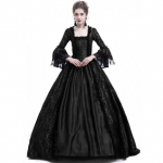 Viduramžių rūmų princesės kostiumas Cosplay suaugusiems Moterims Vakarinis Renesanso &Scaron;ventėms Helovinas XXXXXL juoda
