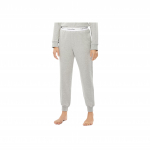 Calvin Klein Minimalistinės pilkos spalvos mi&scaron;inio kasdienės kelnės moterims, vidutinio juosmens, su raidėmis QS6872-P7A M