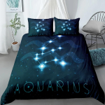 Vandenio Zodiako Ženklo Patalių Komplektas Karali&scaron;ko Dydžio Karalienės Dydžio Dvigulis Pilno Dydžio Viengulis Dydis Antklodės Užvalkalas Pagalvės Užvalkalas Patalių Komplektas EU Twin(135x200cm)