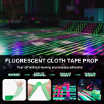 6 spalvų neoninė medžiaginė juosta fluorescencinė UV juoda &scaron;viesa &scaron;vytinti tamsoje juosta neoninė ventiliacinė atspindinti juosta UV vakarėliui scenai tamsiai zonai (0.6 col. X 16.5 pėd.) One Size