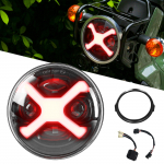 Vancroser Cross Cab CC110 Priekinis žibintas LED Motociklo priekinis žibintas su DRL Hi/Lo perjungimu /24V IP68 raudona