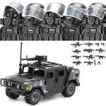 Miesto policija Kinija Specialiosios pajėgos Konstruktoriai &Scaron;turmo karys SWAT Figūrėlės Apsauga nuo dujų kaukė Kariniai ginklai Kaladėlės Žaislai Vaikams