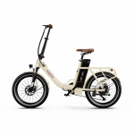 20 250W ONESPORT OT16-2 Sulankstomas elektrinis dviratis su galine bagažine, 48V17Ah baterija, diskiniais stabdžiais, Shimano 7 pavaromis, priekine pakaba, APP valdymu Miesto elektrinis dviratis OT16: 250W 48V17Ah balta