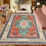 Europa Turkija Retro Stiliaus Kilimas Svetainė Sofa Miegamasis Prie Lovos Kabinetas Virtuvė Įėjimo Durų Kilimėlis Neslystantis Prabangus Dekoratyvinis Kilimas 120*160cm