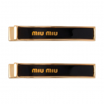 Miu Miu Paprastas Kasdienis Madingas Universalus Metalinis Plaukų Segtukas Moteri&scaron;ki Aksesuarai 5JF1362F6TF0002 Basic Packaging-Box Not Included,F,Black