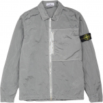 Stone Island Ss25 Nailono Metalas Vienspalvis Logotipo Lopas Užtrauktukas Ilgomis Rankovėmis Striukė Vyri&scaron;kos striukės Sidabri&scaron;kai Pilka K1S1512000-05S0019-V0061 M