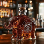 Juokinga prancūzų buldogų viskio butelis, Humoro naujovės dekanteris, Kūrybi&scaron;ka dovana, 250 ml skaidrus stiklas Elephant (crystal label black cover)