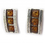 Les Tr&eacute;sors De Lily [K0597] - Boucles Argent 'Macbeth' ambre