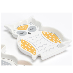 Les Tr&eacute;sors De Lily [Q9622] - Vide-poches porcelaine 'Hibou' orange gris blanc - 18. 5x14. 5 cm oranžinė