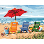 Diamond Painting 5D Diamond Seaside paplūdimio poilsio kėdė Diamond Embroidery Cross Sitch 20X30CM