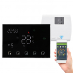Programuojamas i&scaron;manusis skaitmeninis termostatas kambario temperatūros valdiklis su LED jutikliniu ekranu WiFi for gas boiler heating with WiFi juoda