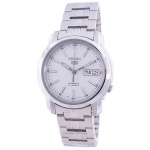 &bdquo;Seiko 5&ldquo; automatinis baltas ciferblatas SNKL75 SNKL75K1 SNKL75K vyri&scaron;kas laikrodis balta