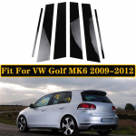 6 vnt Automobilio lango statramsčio stulpeliai, durų apdailos dangtelio lipdukai Lipdukai, tinkantys VW Golf MK6 2009-2012 i&scaron;orės priedai