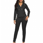 Laisvalaikio mados moteri&scaron;kų kostiumų rinkinys 2vnt L juoda