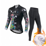 Žieminiai vilnos važinėjimo dviratininkai megztiniai dviratininkų drabužių rinkinys, &scaron;iltas moteri&scaron;kas dviratininko kostiumas ilgomis rankovėmis S