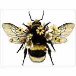 &bdquo;HuaCan&ldquo; deimantinis dažymas &bdquo;pasidaryk pats&ldquo; rinkinys &bdquo;Bee Picture&ldquo; Visas apvalus grąžtas &bdquo;Mosaic Bees&ldquo; paveikslai Siuvinėjimas Namų dekoras 15x20cm