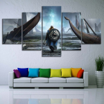 5 dalių drobė Sienų menas Vikingai Filmas Plakatas Svetainė &Scaron;iuolaikinis apdaila Miegamojo vaizdas Namų biuras Paveikslėlis be rėmelio 20x35cm*2 20x45cm*2 20x55cm*1